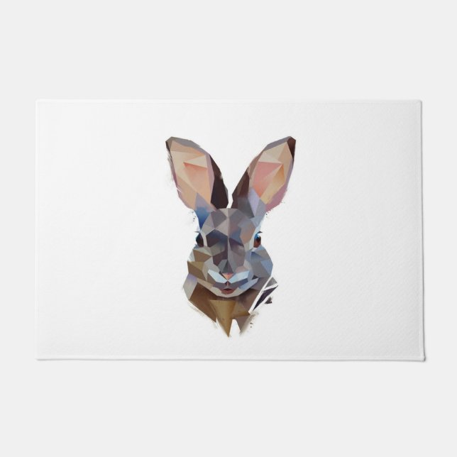 Felpudo Amantes del conejo| Regalo de conejito de dibujo (Anverso)