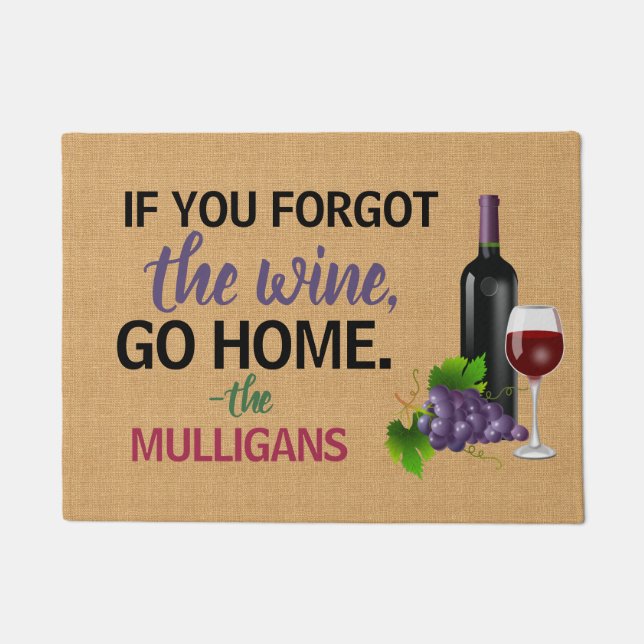 Felpudo Amantes Del Vino Si Olvidaste Ir A Casa Personaliz (Anverso)