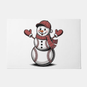 Felpudo Amantes deportivos de Navidades de béisbol de Snow