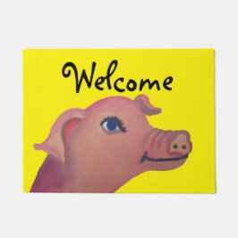 felpudo amarillo del cerdo