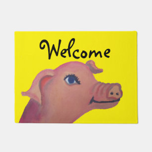 felpudo amarillo del cerdo