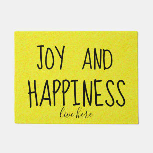 Felpudo Amarillo magnífico vivo de la ALEGRÍA y de la