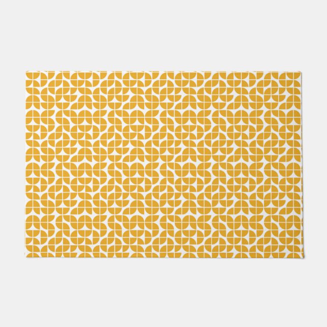 Felpudo Amarillo moderno Retro Mid Century (Anverso)
