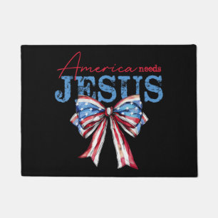 Felpudo America Necesita Jesús Bandera Cristiana USA Coque