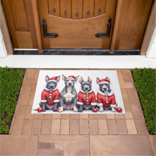 Felpudo American Staffordshire Terrier vestido de Navidad