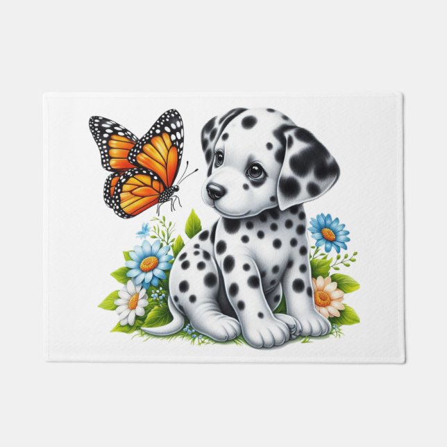 Felpudo Amigos de Cute Dalmatian/Butterfly (Anverso)