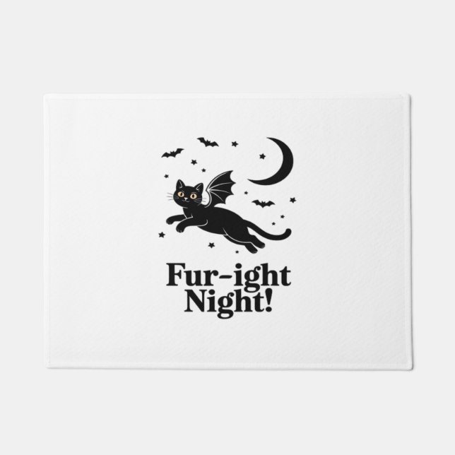 Felpudo Amigos de gatos y calabazas de Halloween adornan c (Anverso)