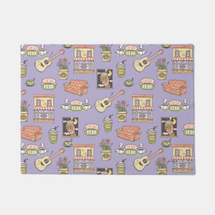 Felpudo AMIGOS™   Patrón de iconos morados