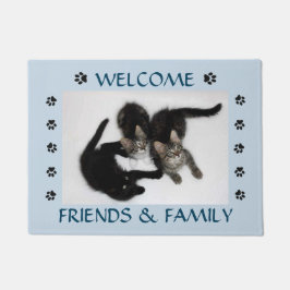 Felpudo Amigos y Doormat del gatito de la familia