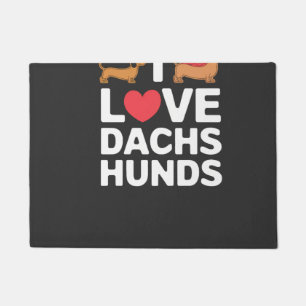 Felpudo Amo a los Dachshunds Ilustración divertida con est