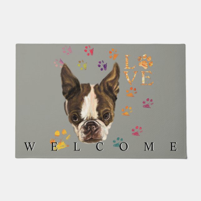 Felpudo Amo a los Mascotas Doormat Puppy - Bienvenida (Anverso)