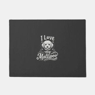 Felpudo Amo a mi amante del perro Maltipoo