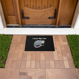 Felpudo Amo a mi gato divertido zarigüeya