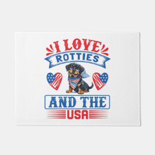 Felpudo Amo a Rotties y a los Estados Unidos