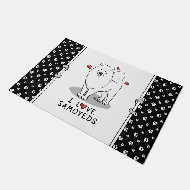 Felpudo Amo a Samoyeds - Perro lindo (Angular)