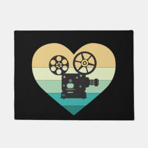 Felpudo Amo el proyector de cine retro