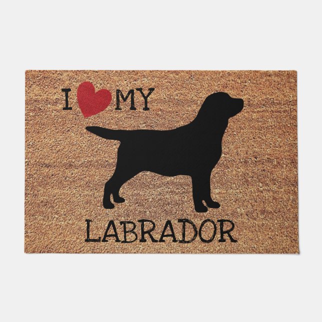 Felpudo Amo Mi Labrador - Bienvenido Doormat - Labrador (Anverso)