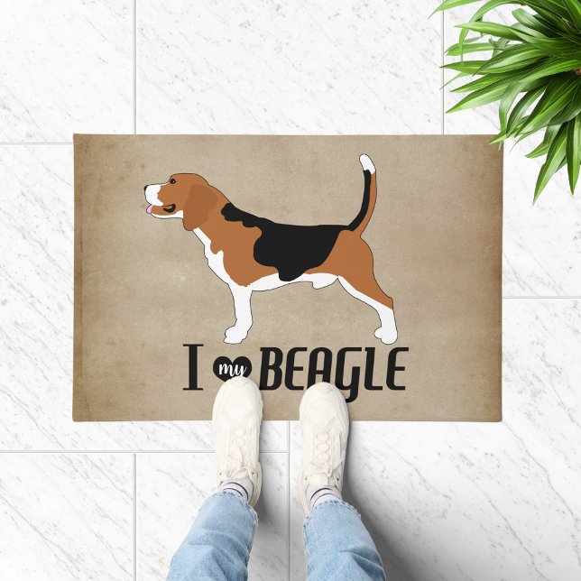 Felpudo Amo mi Rústica Beagle (I love my Beagle Doormat)
