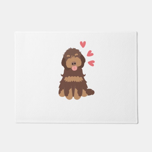Felpudo Amor Chocolate Phantom Cockapoo Cavapoo Perro (Anverso)
