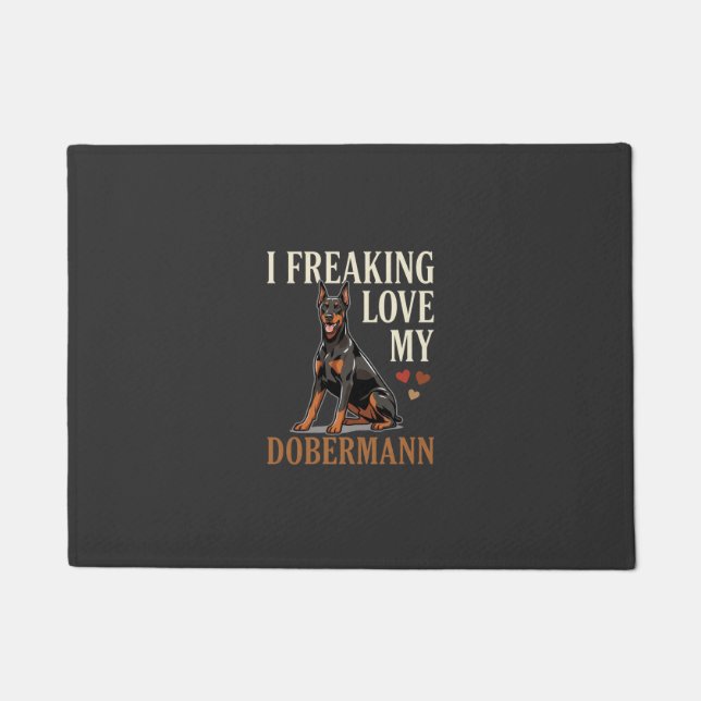 Felpudo Amor Dobermann Amante Perros (Anverso)