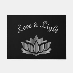 Felpudo Amor gris y diseño floral ligero de Lotus