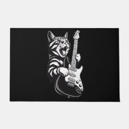 Felpudo Amor por Música Genial | Gato de Rock Tocando Guit