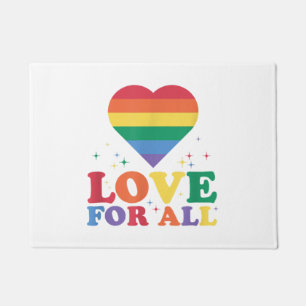 Felpudo Amor por todas las LGBTQ Orgullo arcoiris Lesbiana