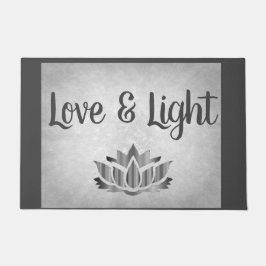 Felpudo Amor y luz gris plateado