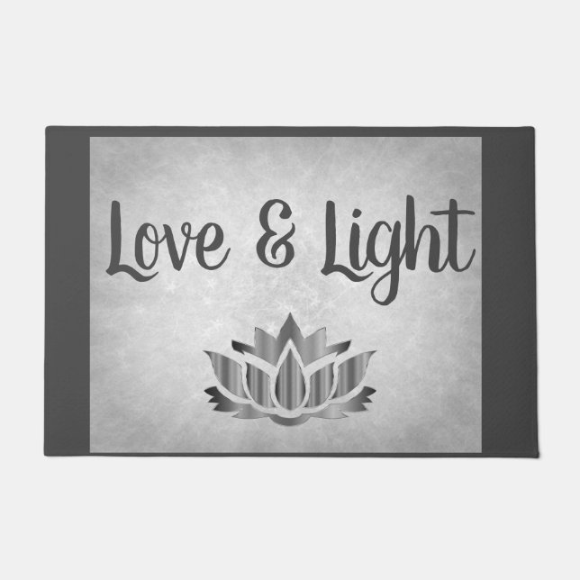 Felpudo Amor y luz gris plateado (Anverso)