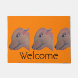 felpudo anaranjado de los cerdos