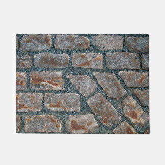 Felpudo Anciana Caminata De Ladrillo Rojo En La Antigua Pu