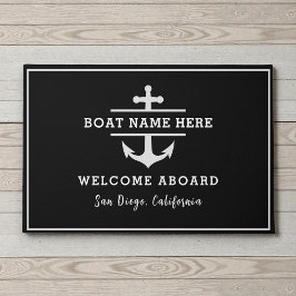 Felpudo Ancla de nombre de barco personalizado Bienvenida 