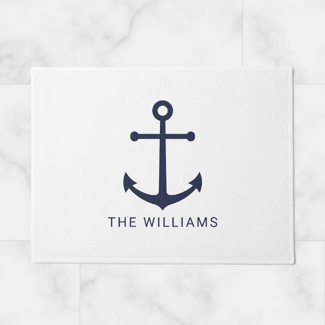 Felpudo Anclaje azul de la Marina Náutica y nombre persona (Subido por el creador)