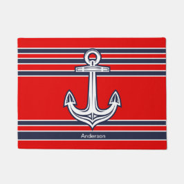 Felpudo Anclaje náutico personalizado Marina Roja Azul