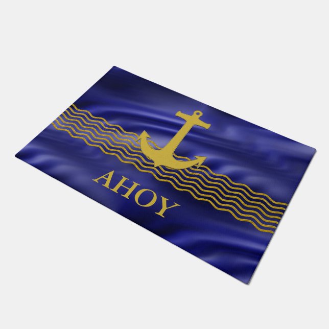 Felpudo Anclar oro y olas + tus ideas (Angular)