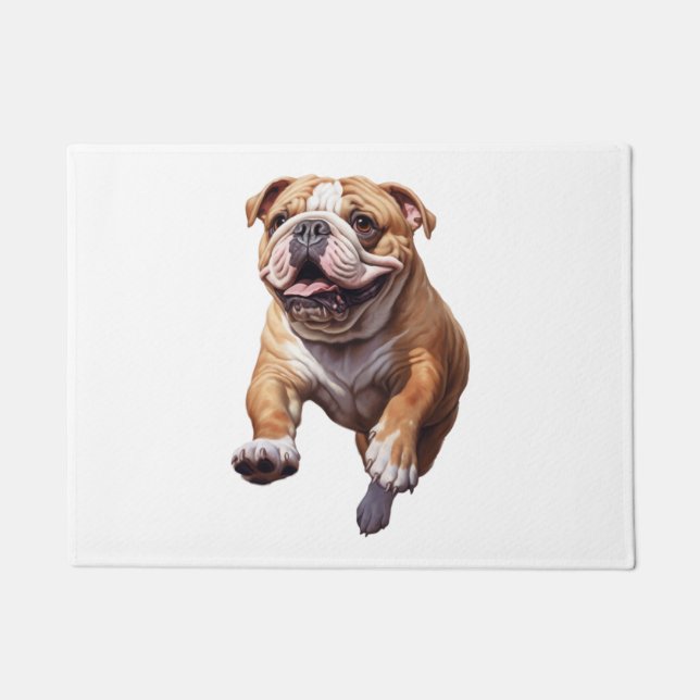 Felpudo Animado juego de Bulldog inglés - Perro lindo Illu (Anverso)