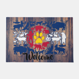 Felpudo animal del personalizado de la bandera de