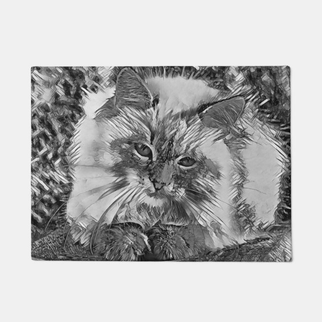 Felpudo AnimalArtBW_Cat_07 (Anverso)