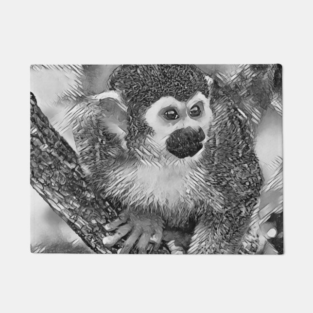 Felpudo AnimalArtBW_Monkey_002 (Anverso)