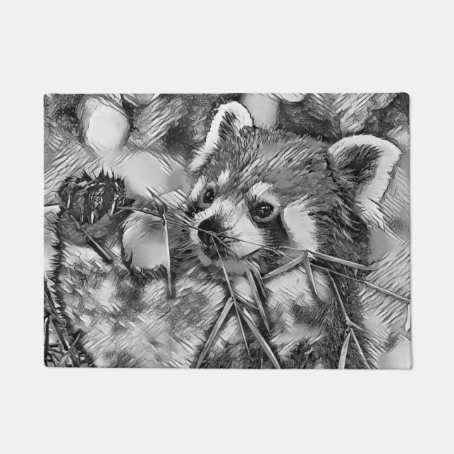Felpudo AnimalArtBW_RedPanda_001 (Anverso)