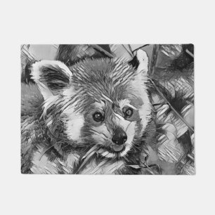 Felpudo AnimalArtBW_RedPanda_003