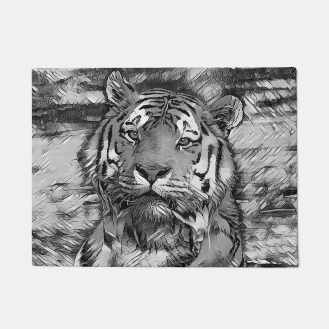 Felpudo AnimalArtBW_Tiger_004 (Anverso)
