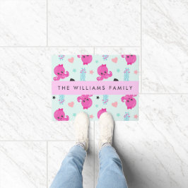 Felpudo Animales marinos, pulpo, medusas, corazón, tu nomb