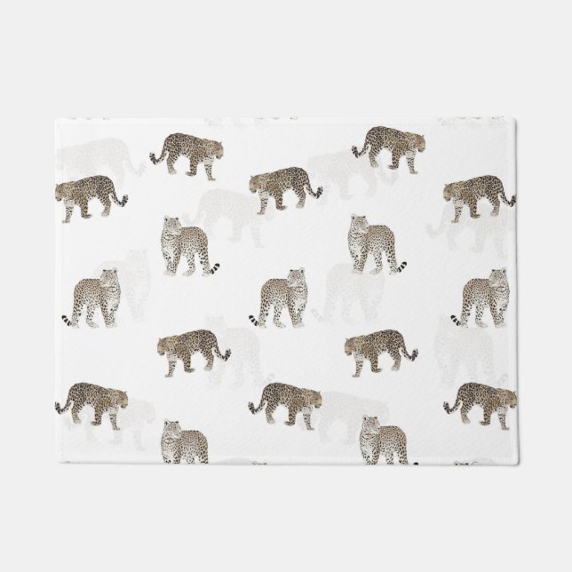 Felpudo Animales modernos de la selva de Leopardo dorado b (Anverso)