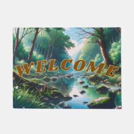 Felpudo Anime Waldlandschafts Grafik