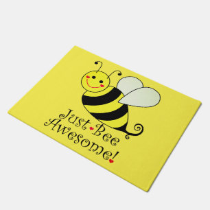 Felpudo Apenas el amarillo impresionante de la abeja