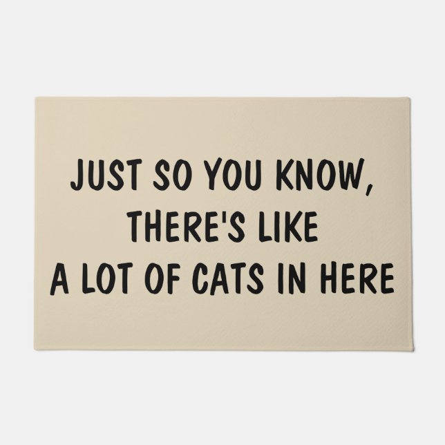 Felpudo Apenas usted sabe tan que hay como muchos gatos en (Anverso)