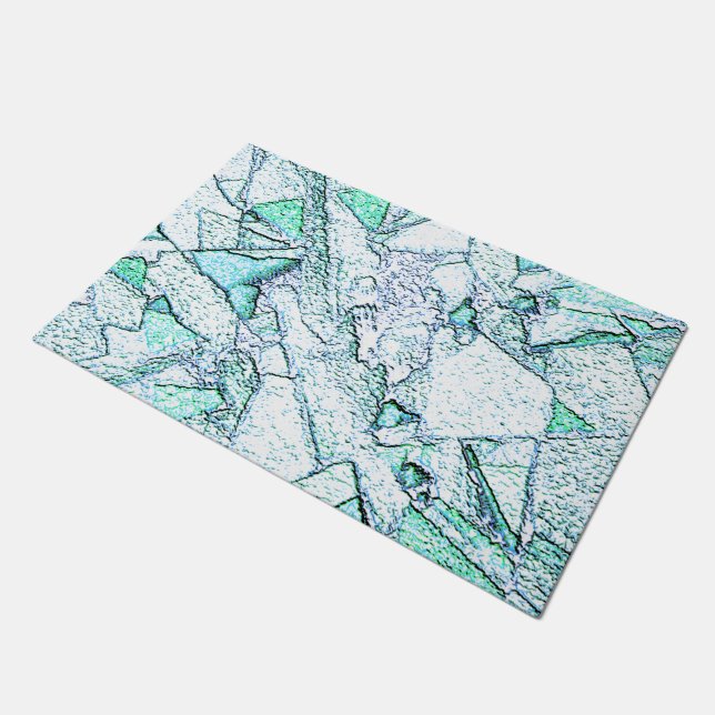 Felpudo Aperus como el rock, en una mezcla de cian y menta (Angular)