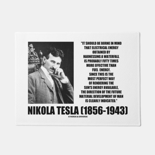 Felpudo Aprovechamiento de la cita de Tesla de la energía (Anverso)