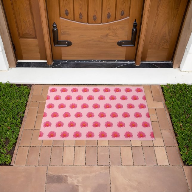 Felpudo Aptenia rosa Flor patrón sin foco en Doormat (Exterior)